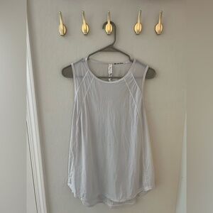 Lululemon Like New White Tank Top With Mesh Detail Sz 12